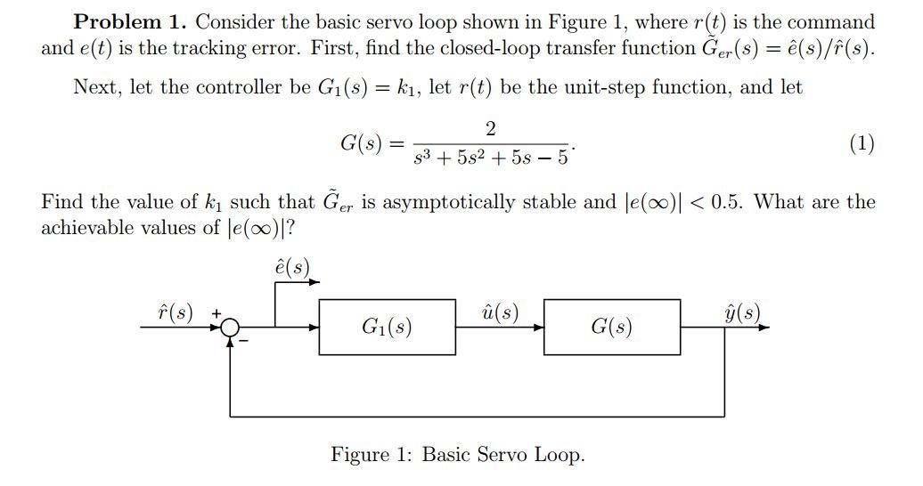 Consider the basic servo loop shown in Figure 1,