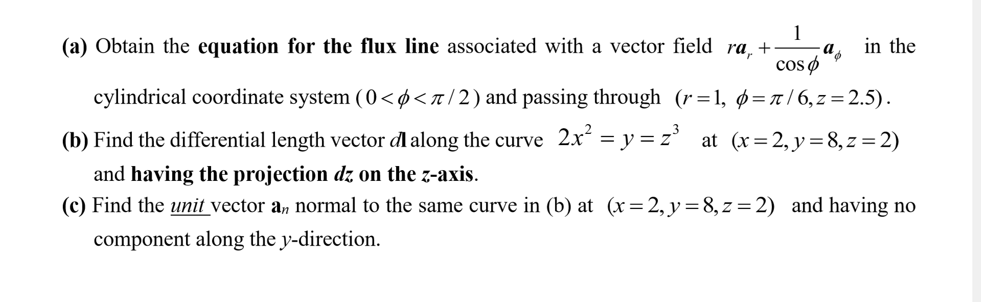 Obtain the equation for the flux line associated with | Chegg.com