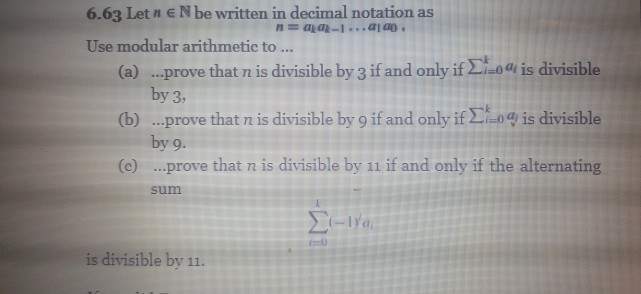 Solved 6 63 Let N E N Be Written In Decimal Notation As Use Chegg