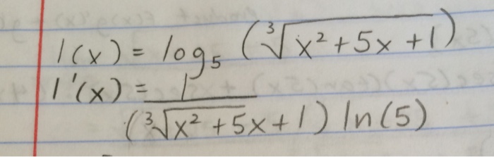 Solved I (x) = log5 (yx2 + 5x + 1 | Chegg.com