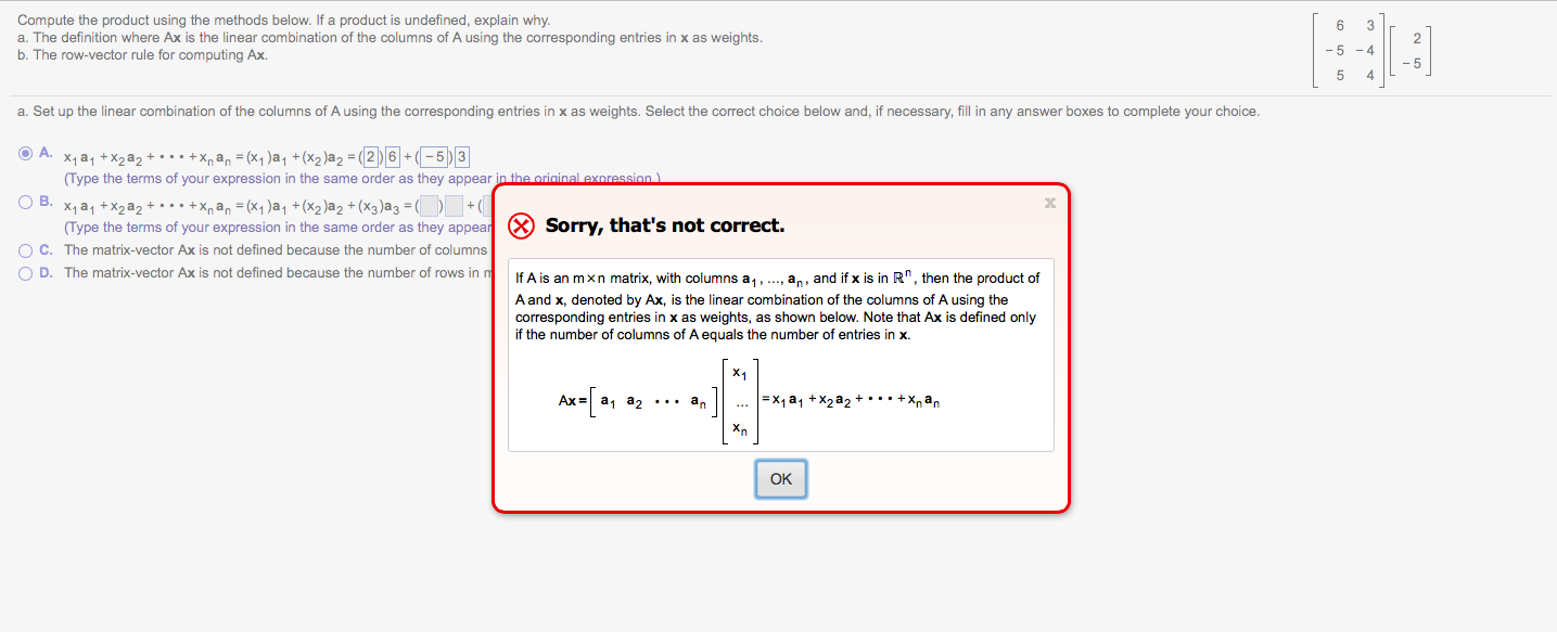 Solved Compute the product using the methods below. If a | Chegg.com