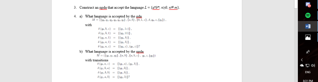 Solved 3. Construct An Npda That Accept The Language L-law. | Chegg.com