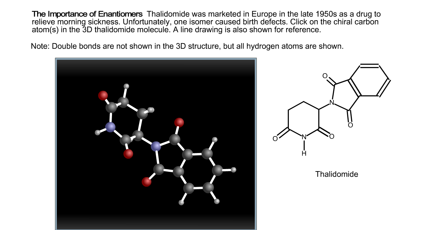 Solved The Importance of Enantiomers Thalidomide was | Chegg.com
