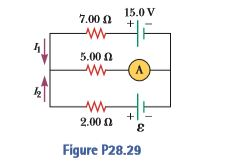 Solved The ammeter shown in Figure P28.29 reads 2.00 A. Find | Chegg.com