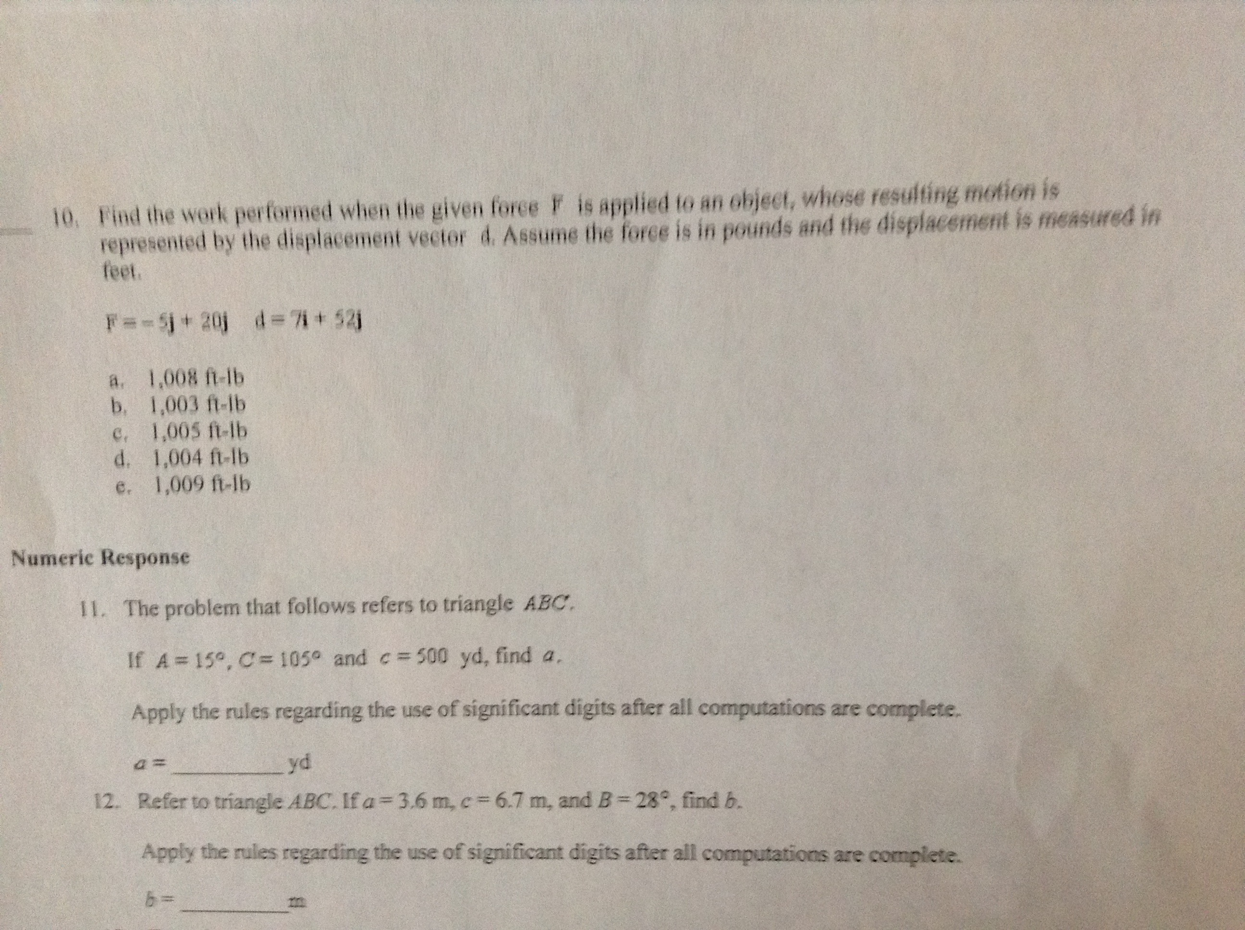Solved Find the work performed when the given force F is | Chegg.com