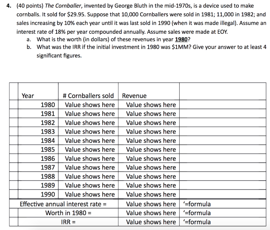 Solved (40 points) The Cornballer, invented by Bluth