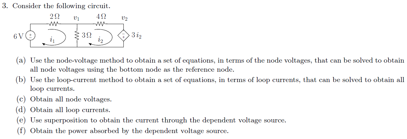 Solved Consider the following circuit. Use the node-voltage | Chegg.com