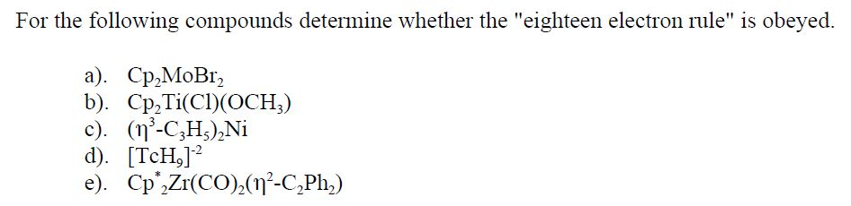 Solved For the following compounds determine whether the | Chegg.com