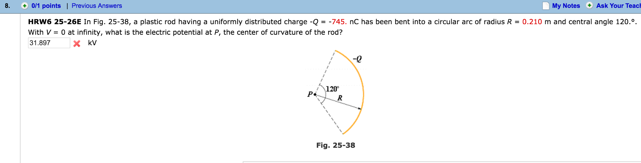 Solved In Fig. 2538, a plastic rod having a uniformly
