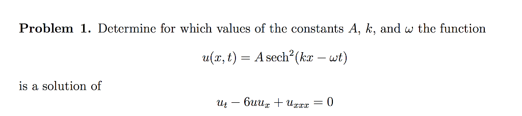 Solved Problem 1. Determine for which values of the | Chegg.com