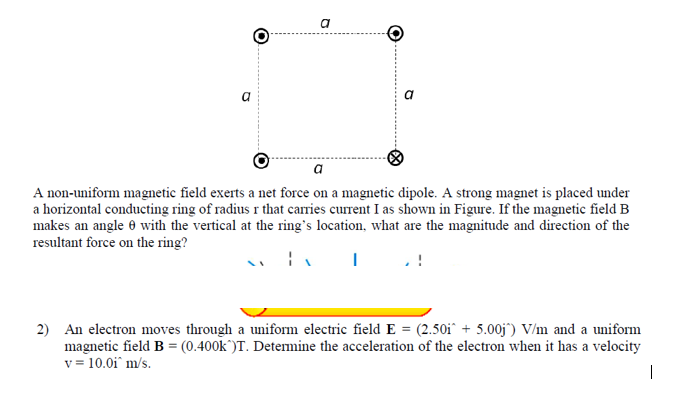 Solved magnetic field exerts a net force on a magnetic | Chegg.com