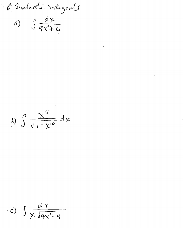 evaluate the integral. 9 x dx 4