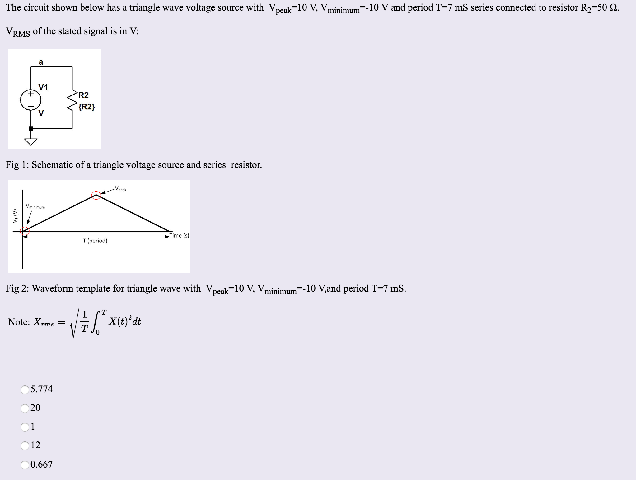 Solved The circuit shown below has a triangle wave voltage | Chegg.com