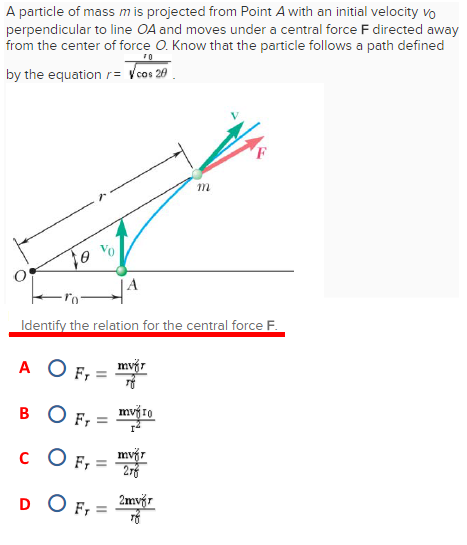 solved-a-particle-of-mass-m-is-projected-from-point-a-with-chegg