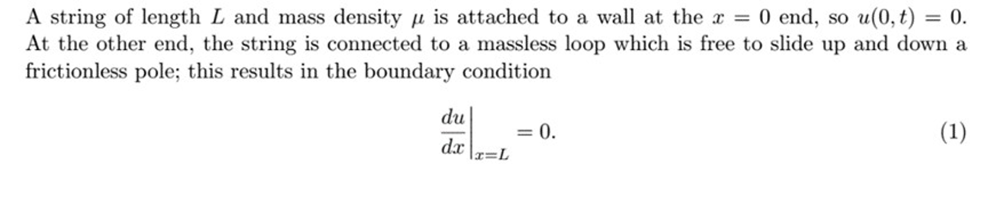 Solved A string of length L and mass density u is attached | Chegg.com