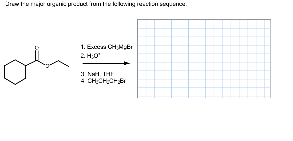 Draw the structure of the major product from the following reaction