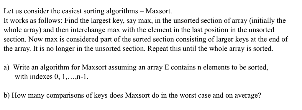 easiest sorting algorithm