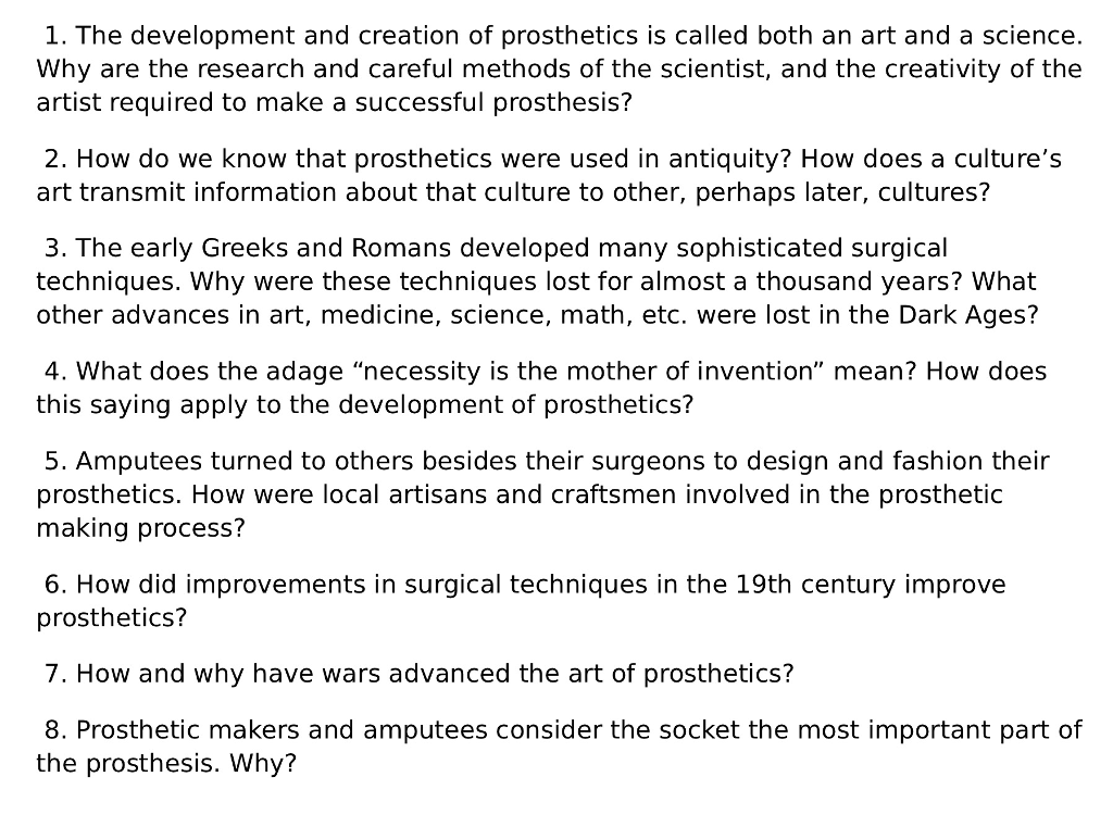 solved-the-development-and-creation-of-prosthetics-is-called-chegg