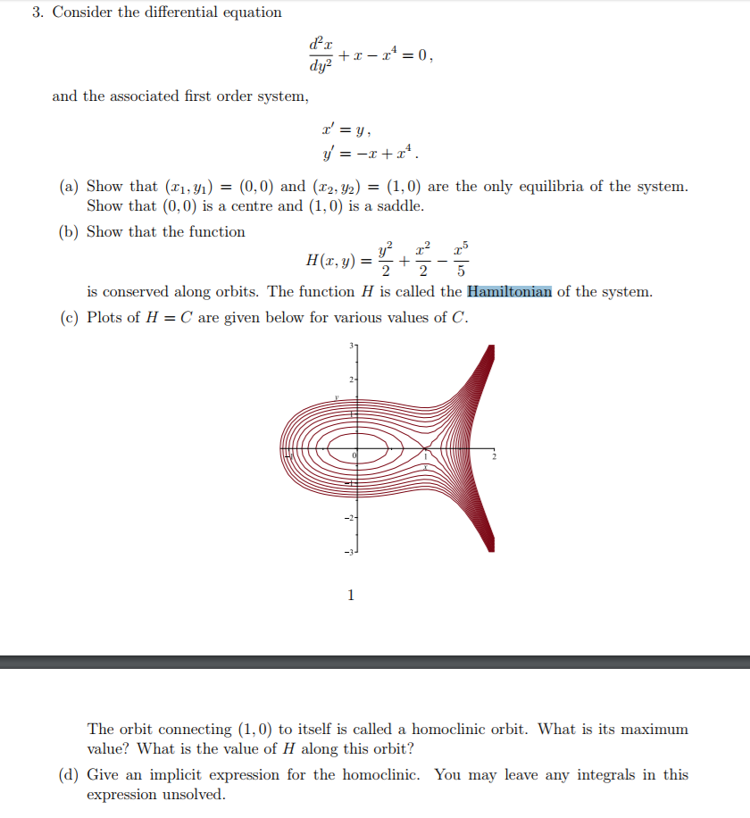 Solved 3. Consider the differential equation and the