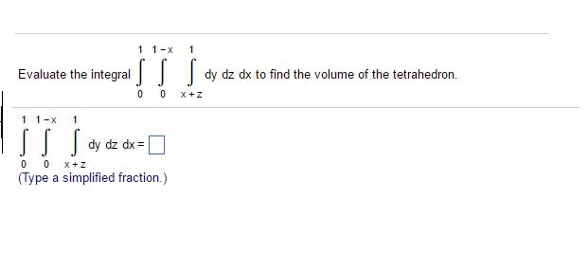 integral of x from 0 to 1