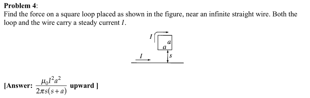 Solved Problem 4: Find the force on a square loop placed as | Chegg.com