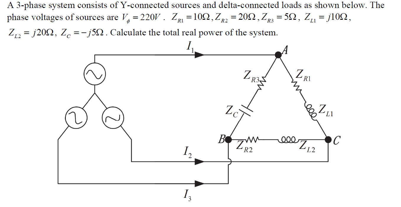 Solved A 3-phase system consists of Y-connected sources and | Chegg.com