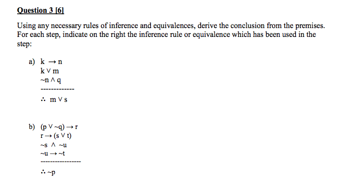 Solved Question 3 161 Using Any Necessary Rules Of Inference | Chegg.com