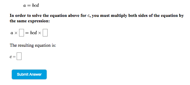 Solved A Bcd In Order To Solve The Equation Above For C Chegg Solved A Bcd In Order To Solve The Equation Above For C Chegg