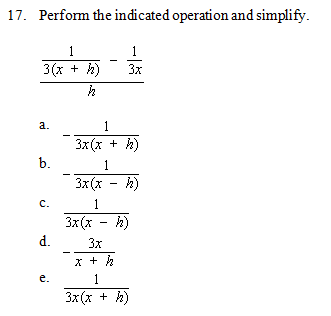 Solved Perform the indicated operation and simplify. 1/3(x | Chegg.com