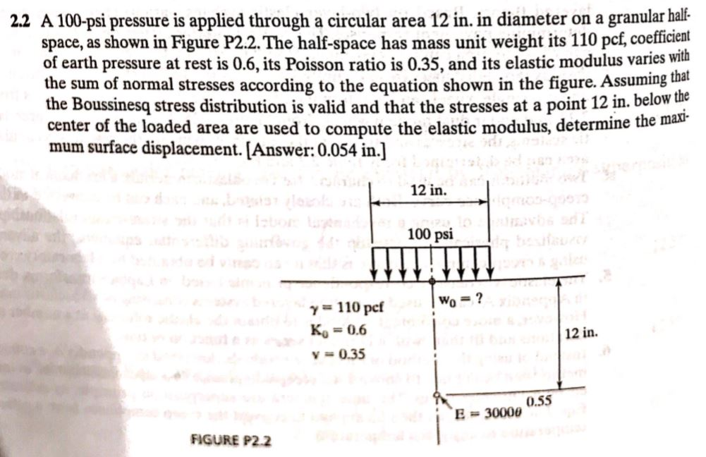 Solved 22 A 100psi Pressure Is Applied Through A Circula&hellip;