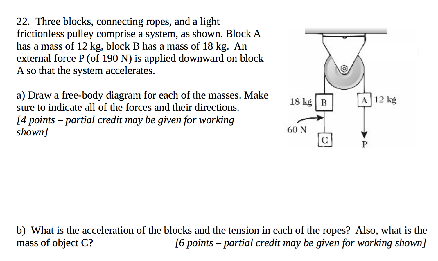 Solved Three blocks, connecting ropes, and a light