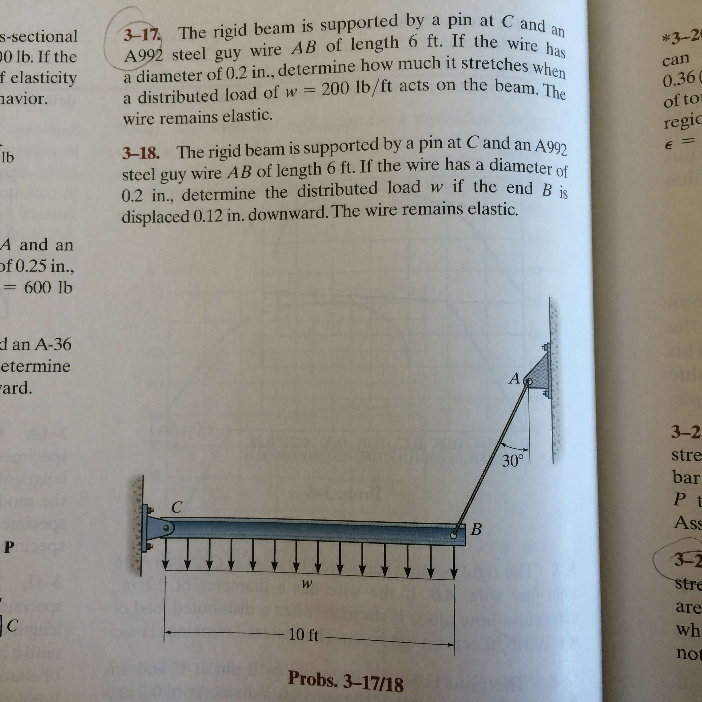 Solved The Rigid Beam Is Supported By A Pin At C And An A992 | Chegg.com