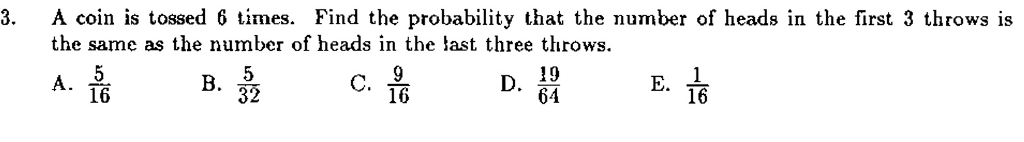 Solved 3. A Coin Is Tossed 6 Times. Find The Probability | Chegg.com