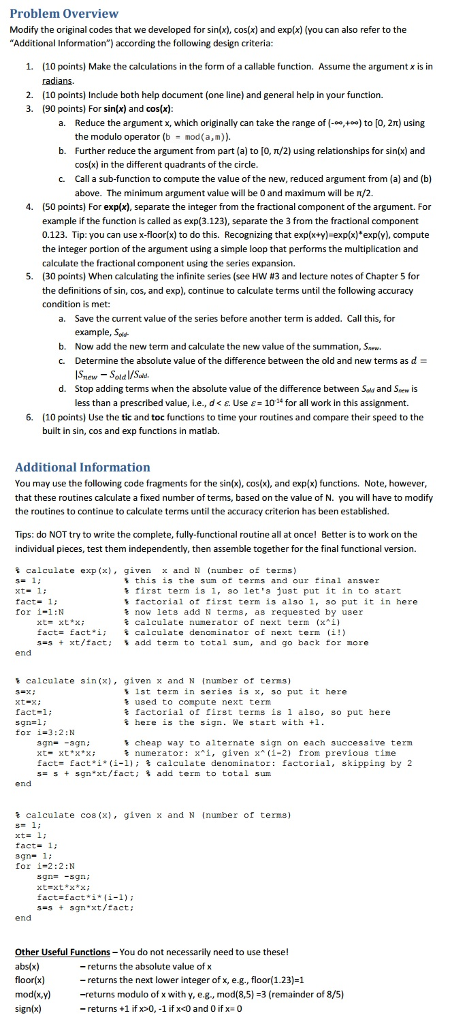 Solved Modify the original codes that we developed for | Chegg.com