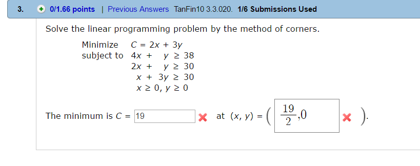 Solved Solve the linear programming problem by the method of | Chegg.com