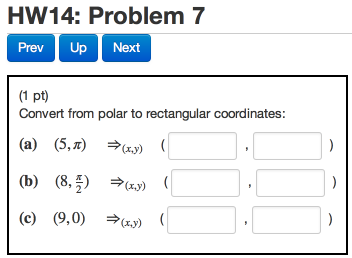 Converting between clearance polar and rectangular