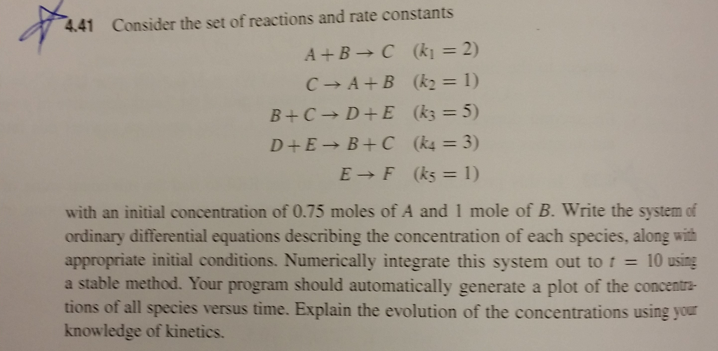 441 Consider the set of reactions and rate constants | Chegg.com