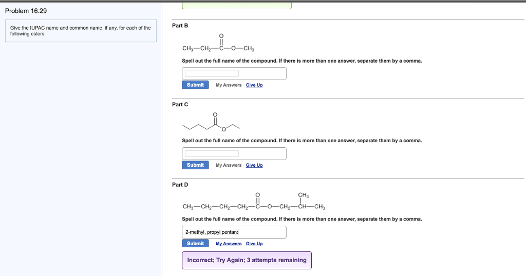Solved: Problem 16.29 Part B Give The IUPAC Name And Commo... | Chegg.com
