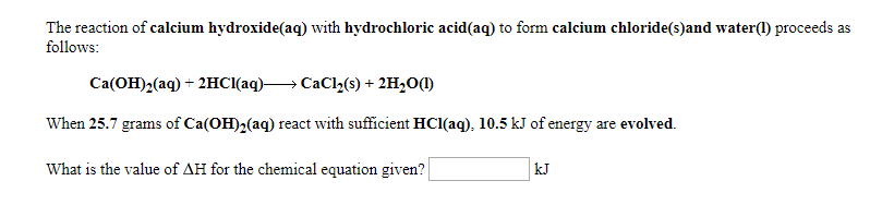 solved-the-reaction-of-calcium-hydroxide-aq-with-chegg