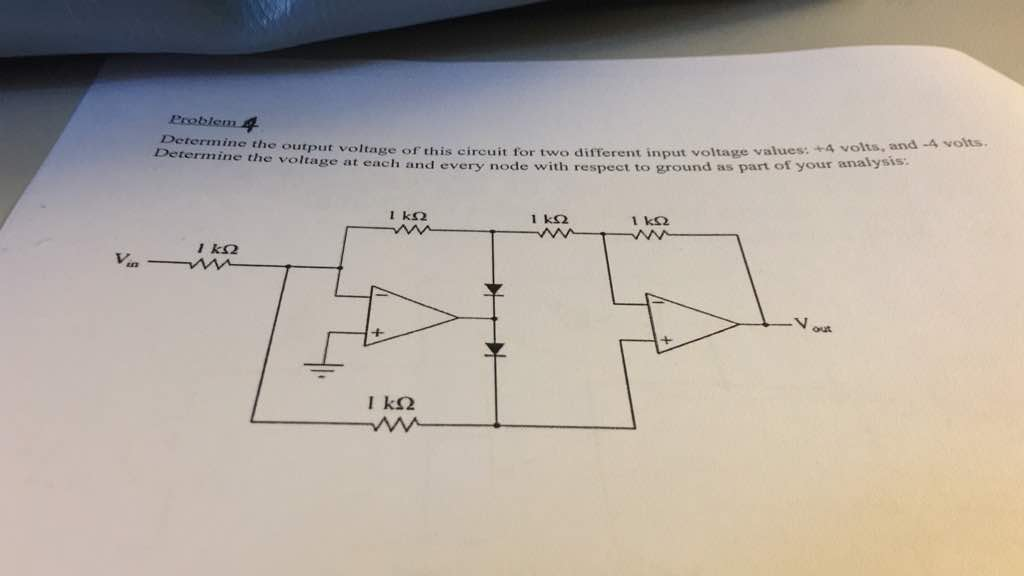 Solved Determine the output voltage of this circuit for two | Chegg.com