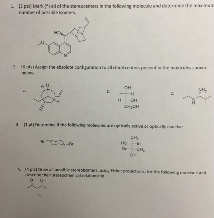 Solved Mark (*) all of the stereocenters in the following | Chegg.com