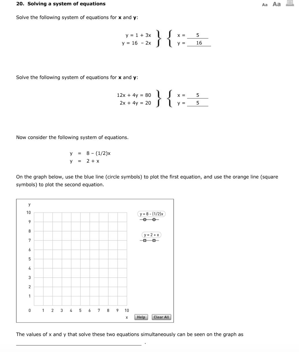 Solved Solve the following system of equations for x and y: | Chegg.com