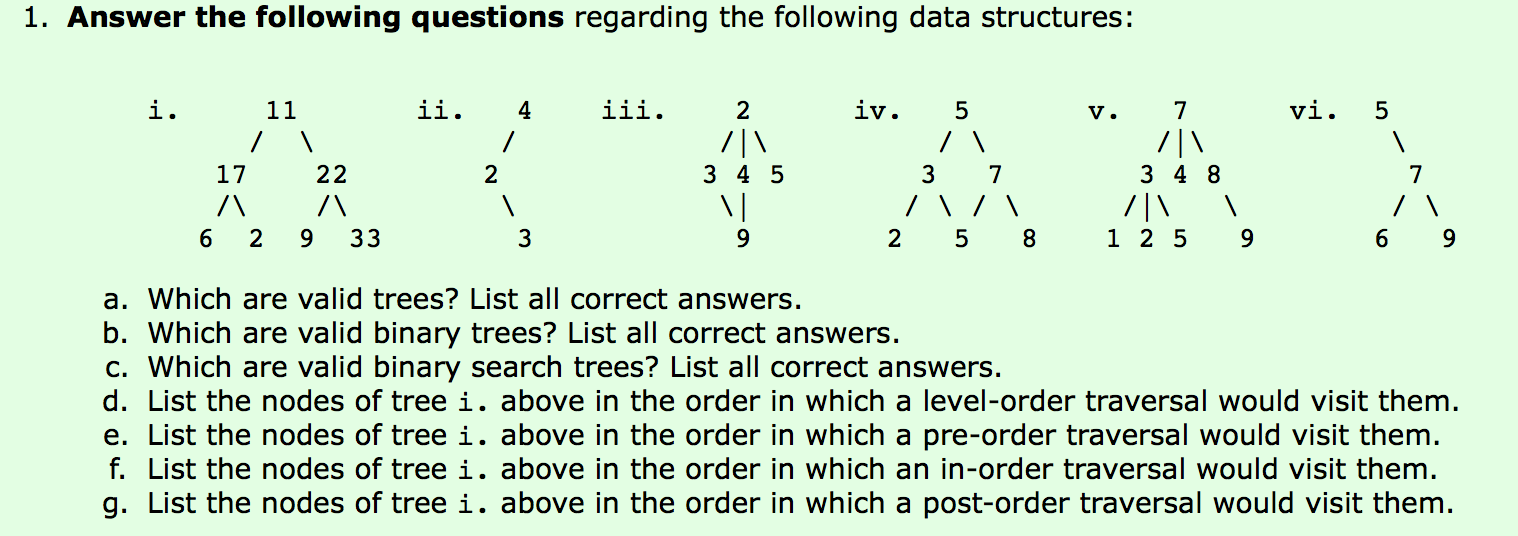Solved 1. Answer the following questions regarding the | Chegg.com