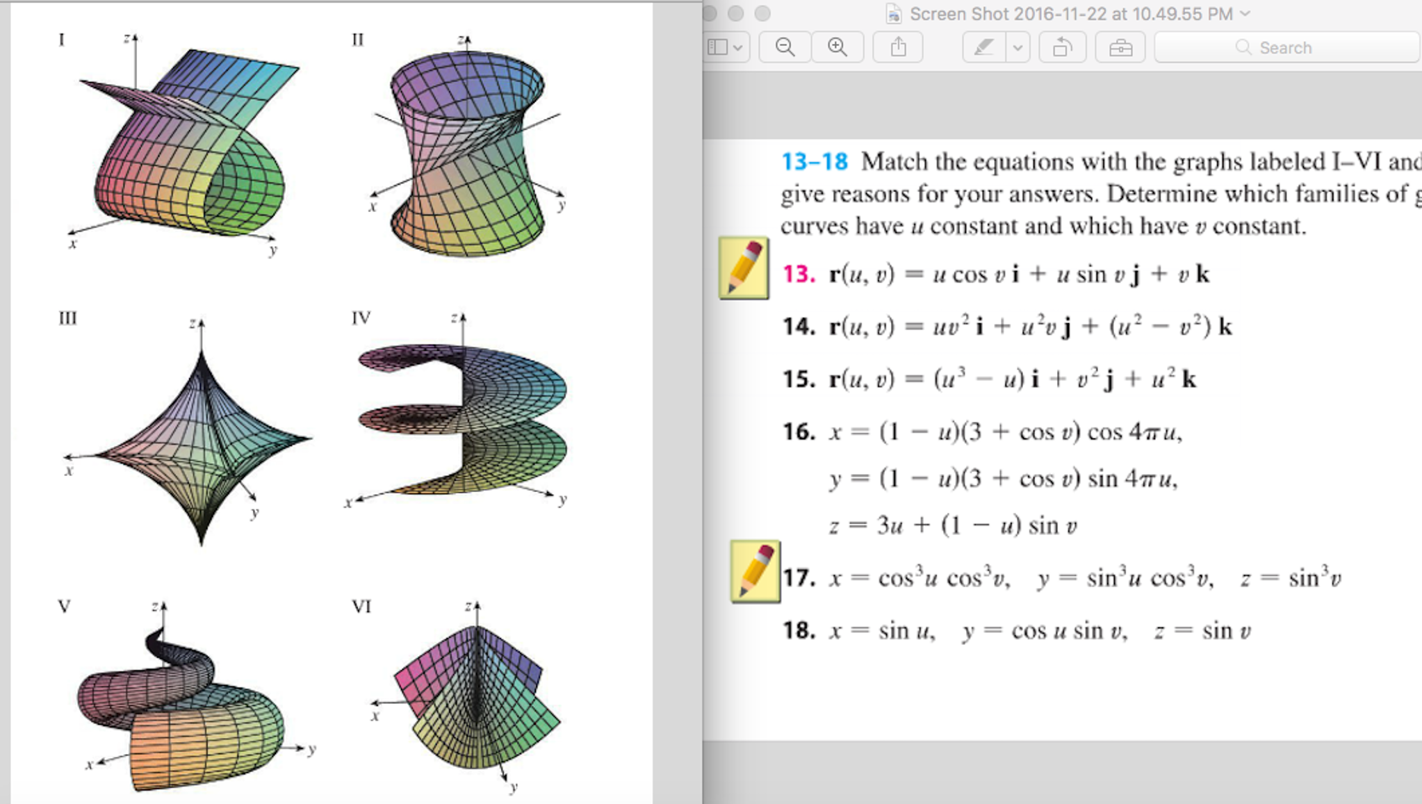 Solved can you help me match the graphs? I have graph I | Chegg.com