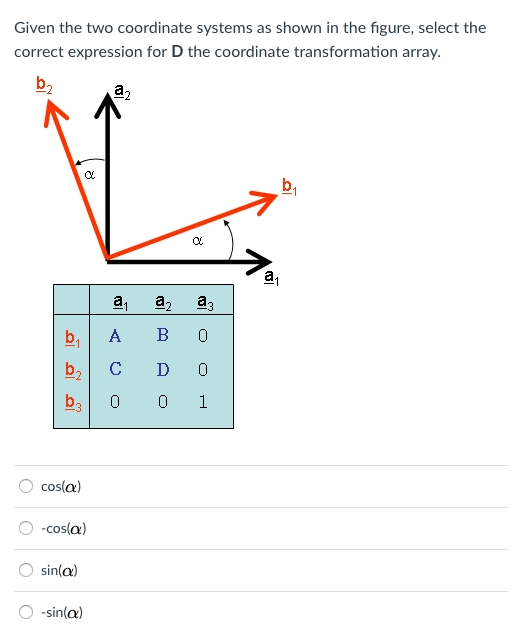 Solved Given the two coordinate systems as shown in the | Chegg.com