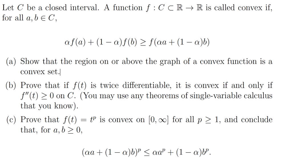 Solved Show that the region on or above the graph of a | Chegg.com