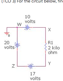 Solved (TCO 3) For the circuit below, find the voltage at Z. | Chegg.com