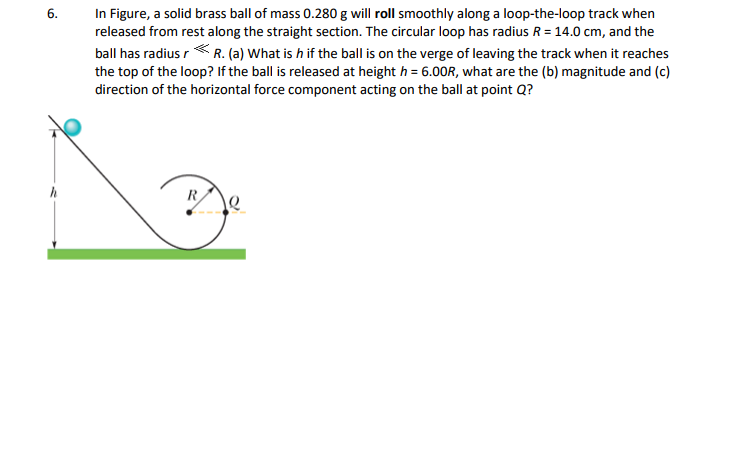 Solved 6. In Figure, a solid brass ball of mass 0.280 g wil | Chegg.com