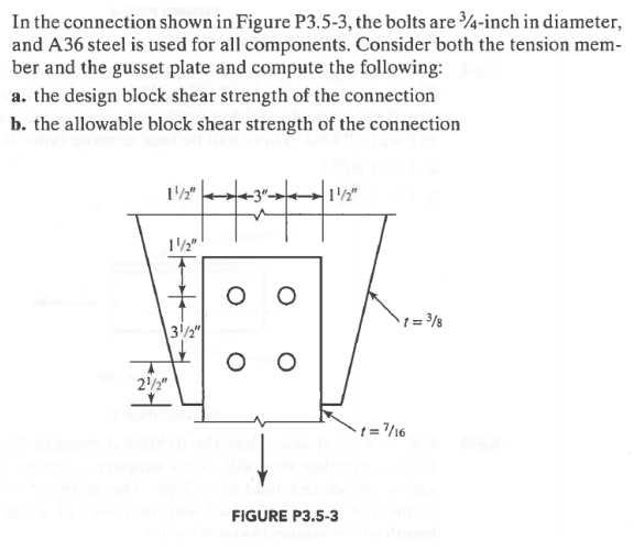 Solved In the connection shown in Figure P3.5-3, the bolts | Chegg.com