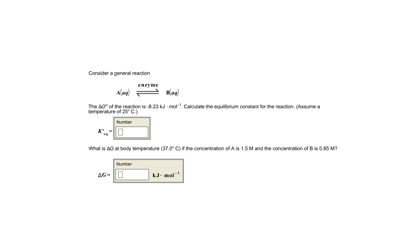 Solved Consider a general reaction The Delta G of the | Chegg.com